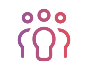 Ícone de grupo de colaboradores que representa a utilização de software de avaliação de desempenho.