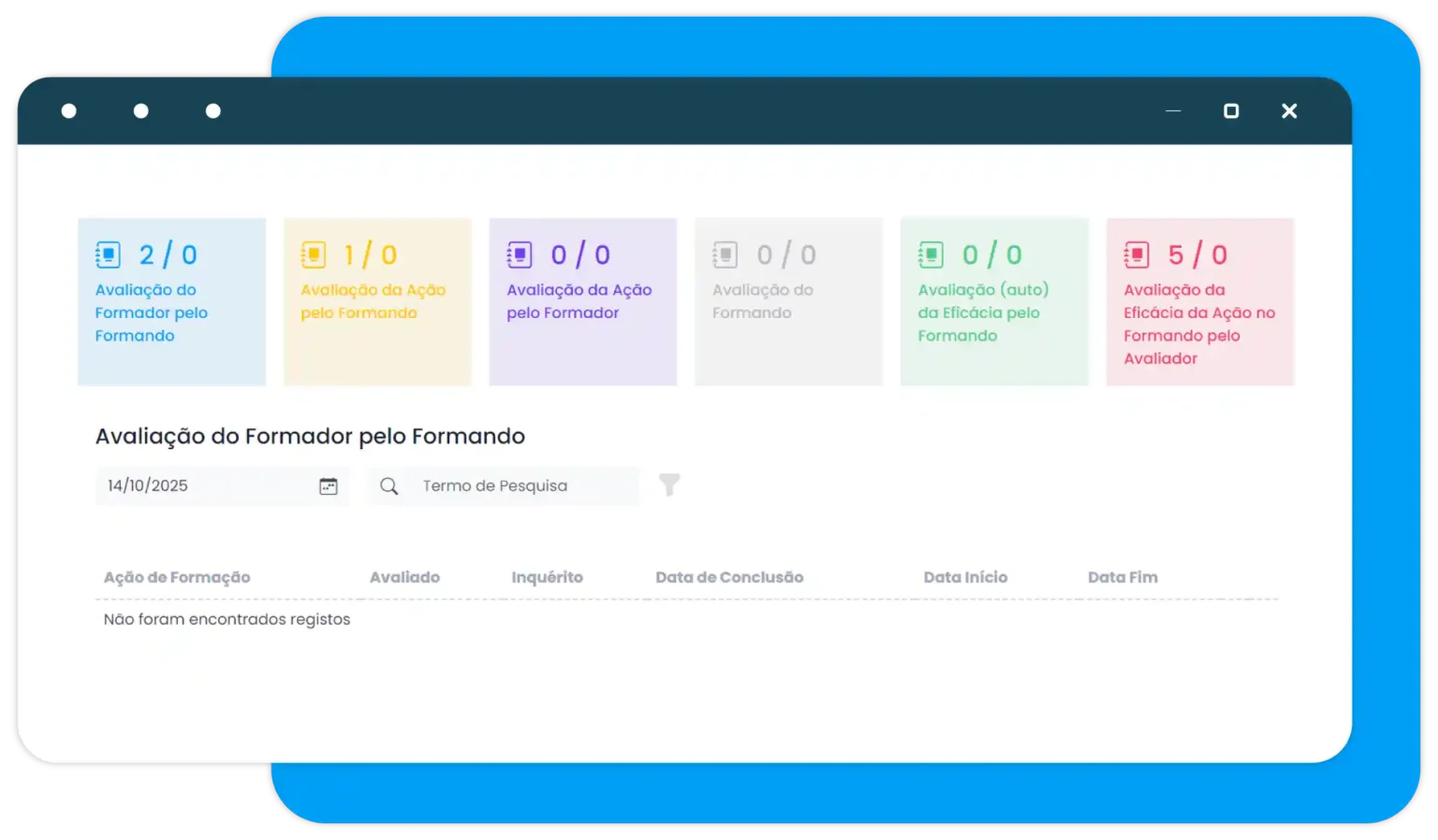 Dashboard do módulo de Gestão de Formação da uMan Global HR, mostrando cursos, inscrições e progresso dos colaboradores.