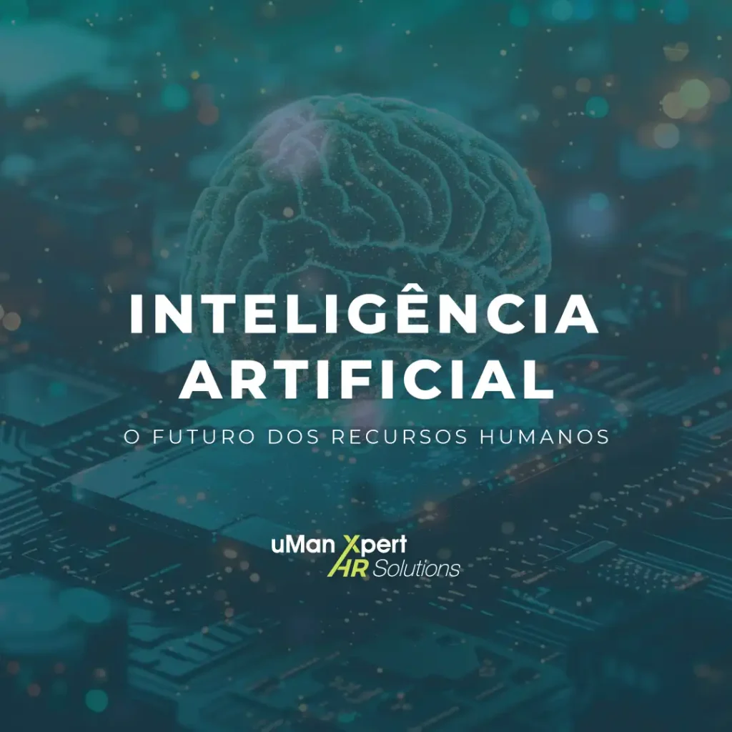 Ilustração de Inteligência Artificial aplicada em Recursos Humanos, mostrando automação de processos e análise de dados para gestão de talentos.