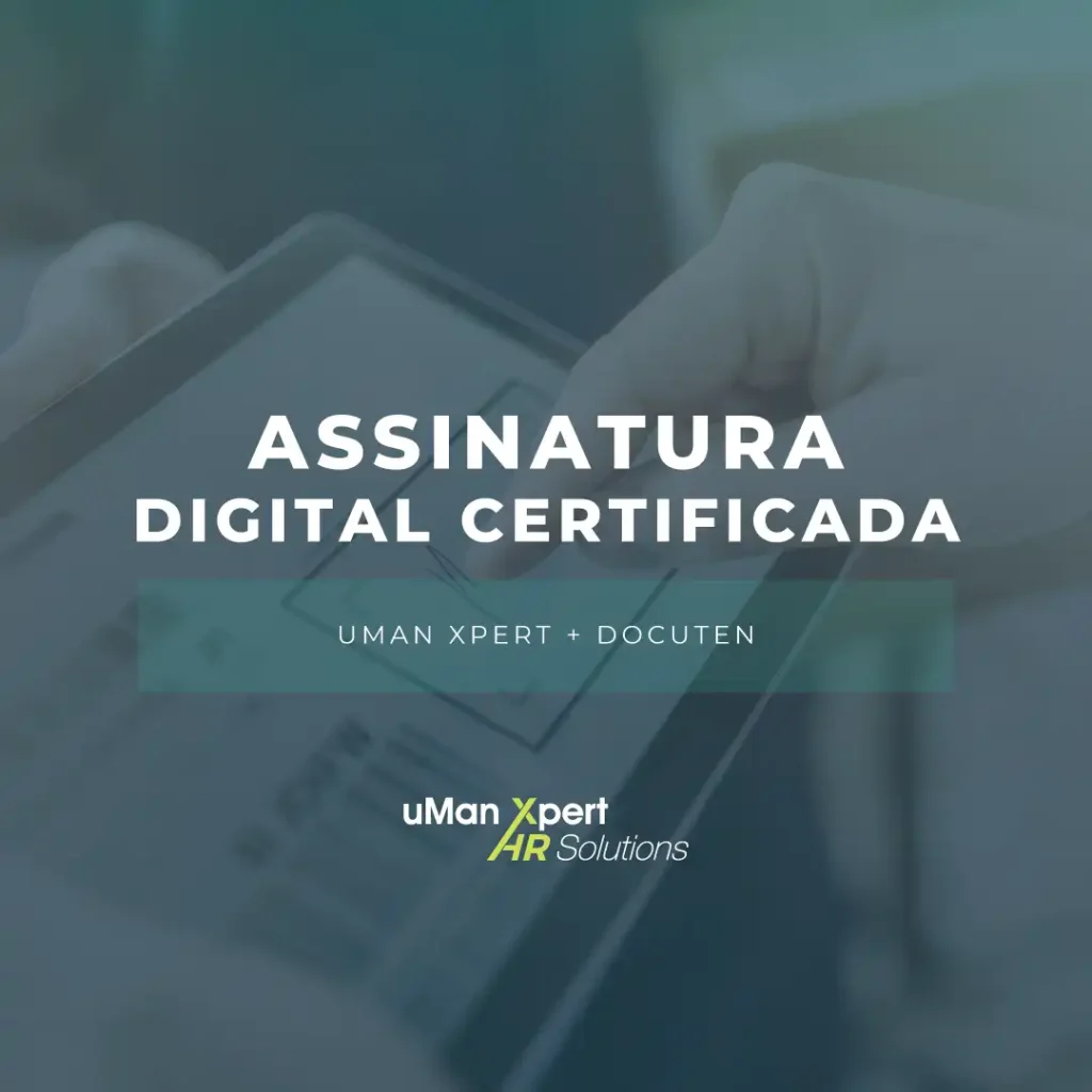 Banner promocional uMan Xpert sobre Assinatura Digital com logos da uMan e Docuten.