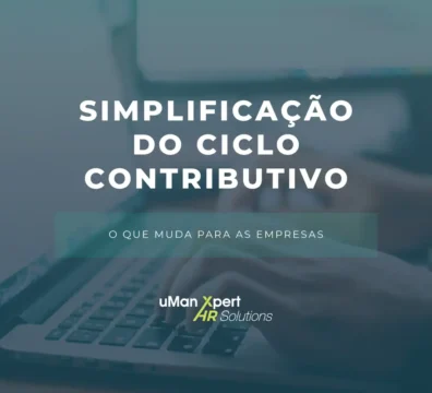 Interface digital uMan Global HR demonstrando o processo de Simplificação do Ciclo Contributivo junto da Segurança Social em 2026.
